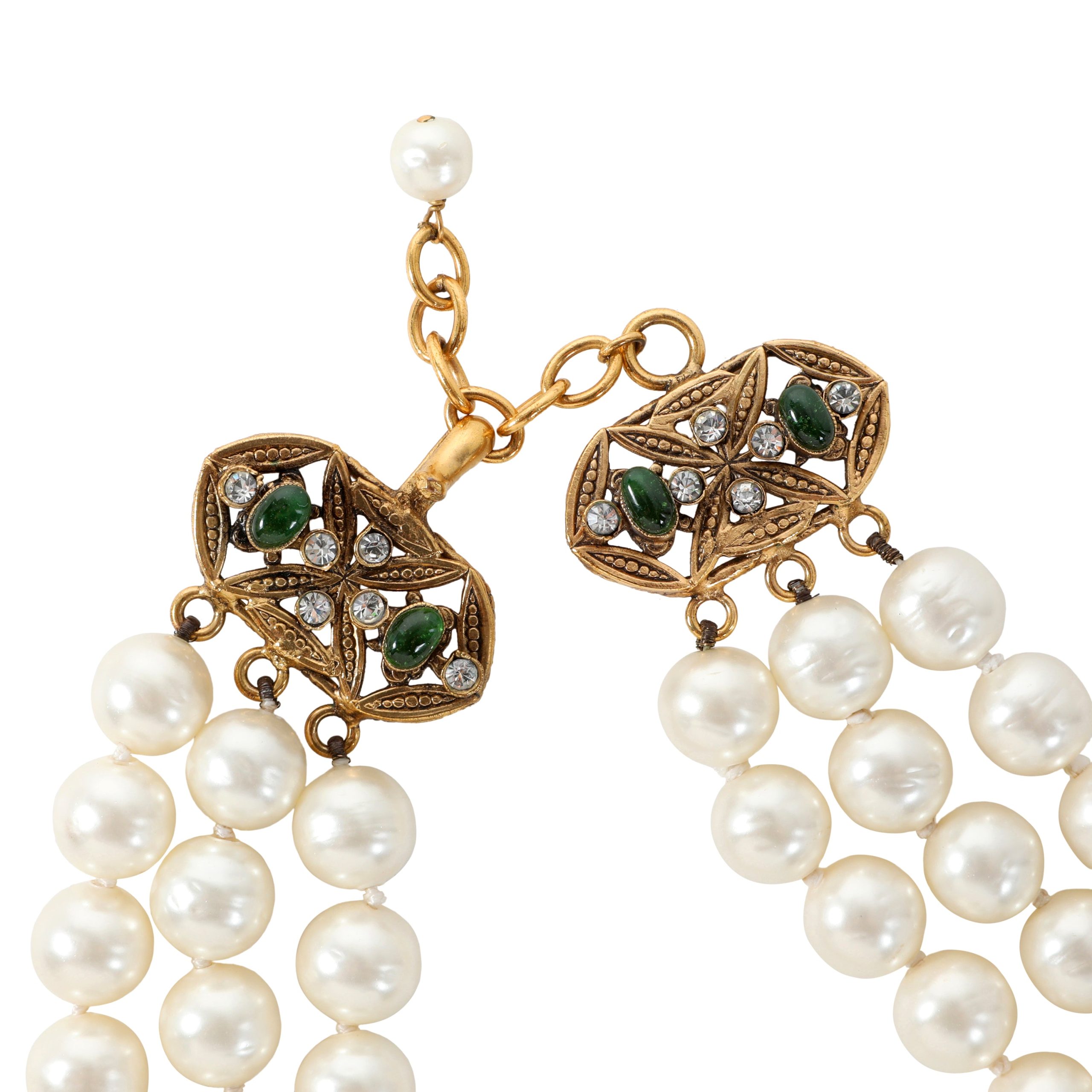 Chanel Vintage Multi Strand Pearl Choker w/Gropox Clasp - 图片 3