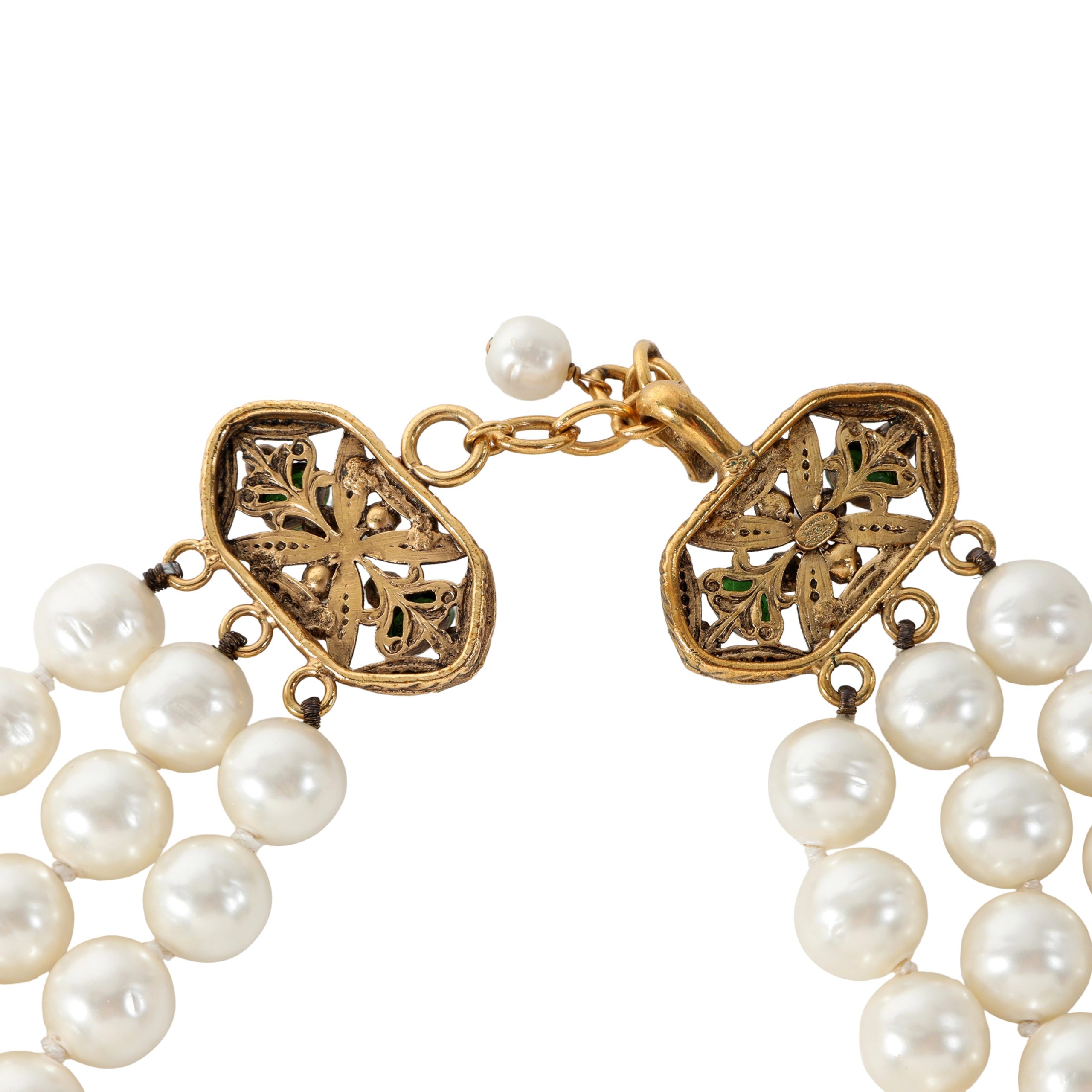Chanel Vintage Multi Strand Pearl Choker w/Gropox Clasp - 图片 4