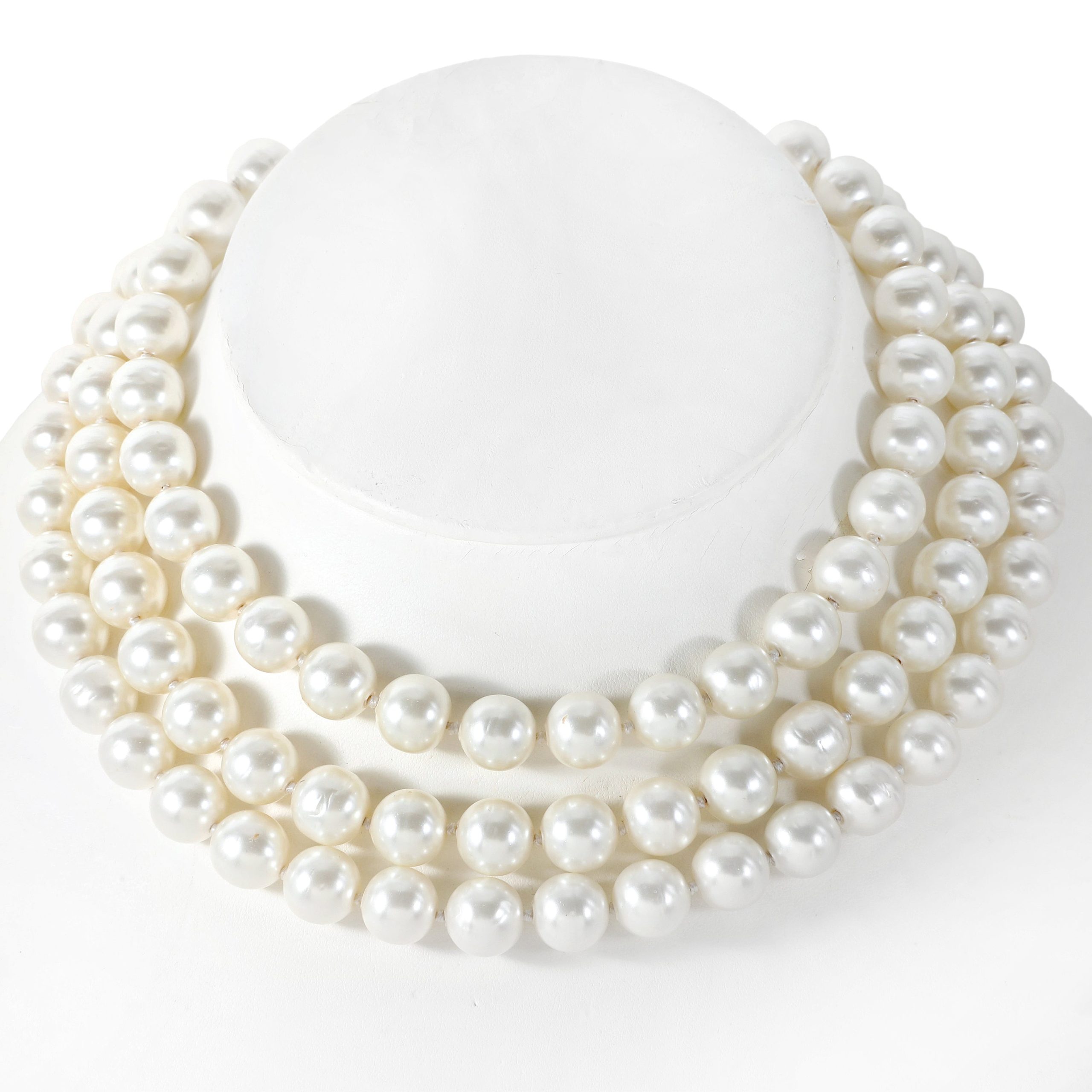 Chanel Vintage Multi Strand Pearl Choker w/Gropox Clasp - 图片 5