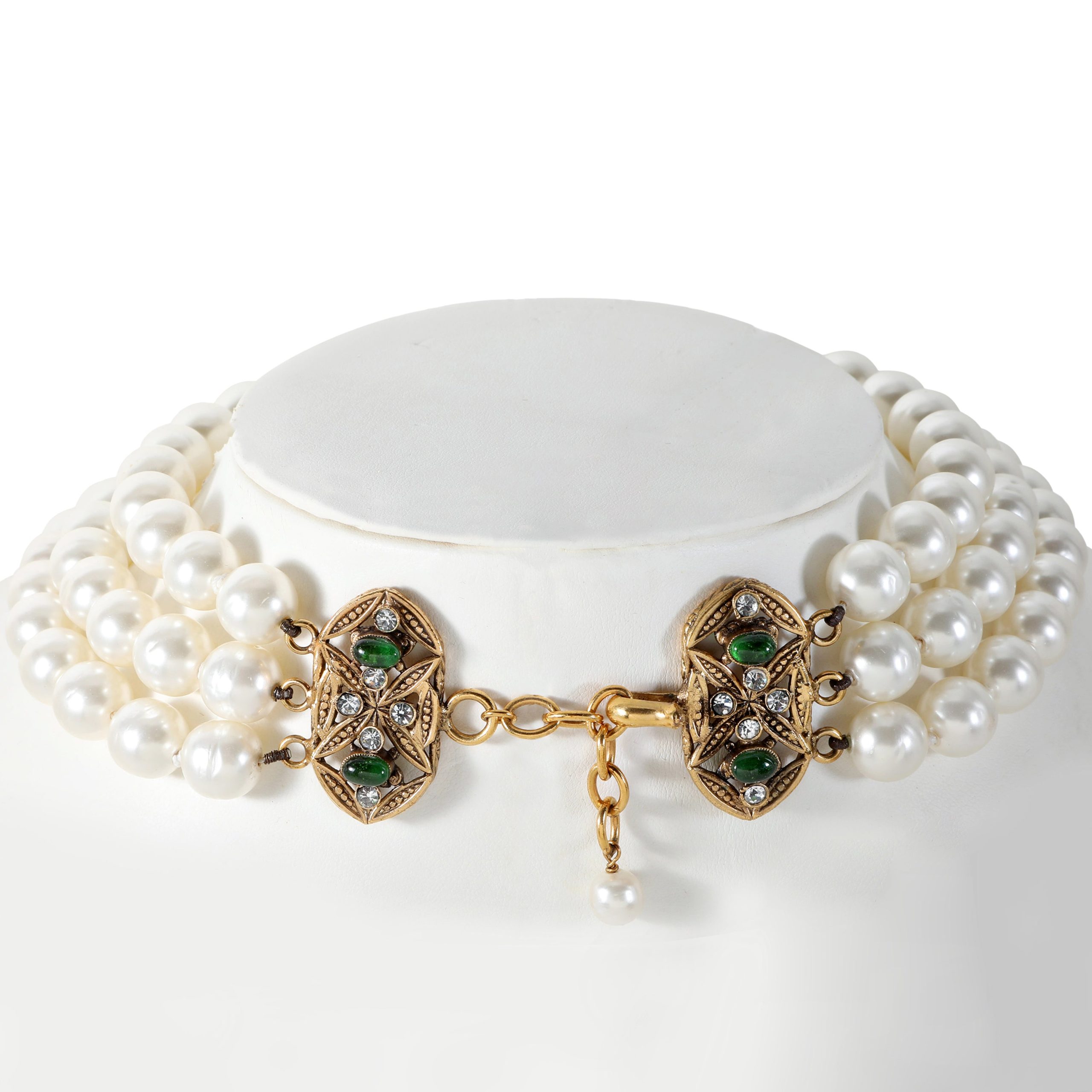 Chanel Vintage Multi Strand Pearl Choker w/Gropox Clasp - 图片 6