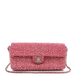 Chanel East West w/Pink Swarovski Pearls and Silver Hardware