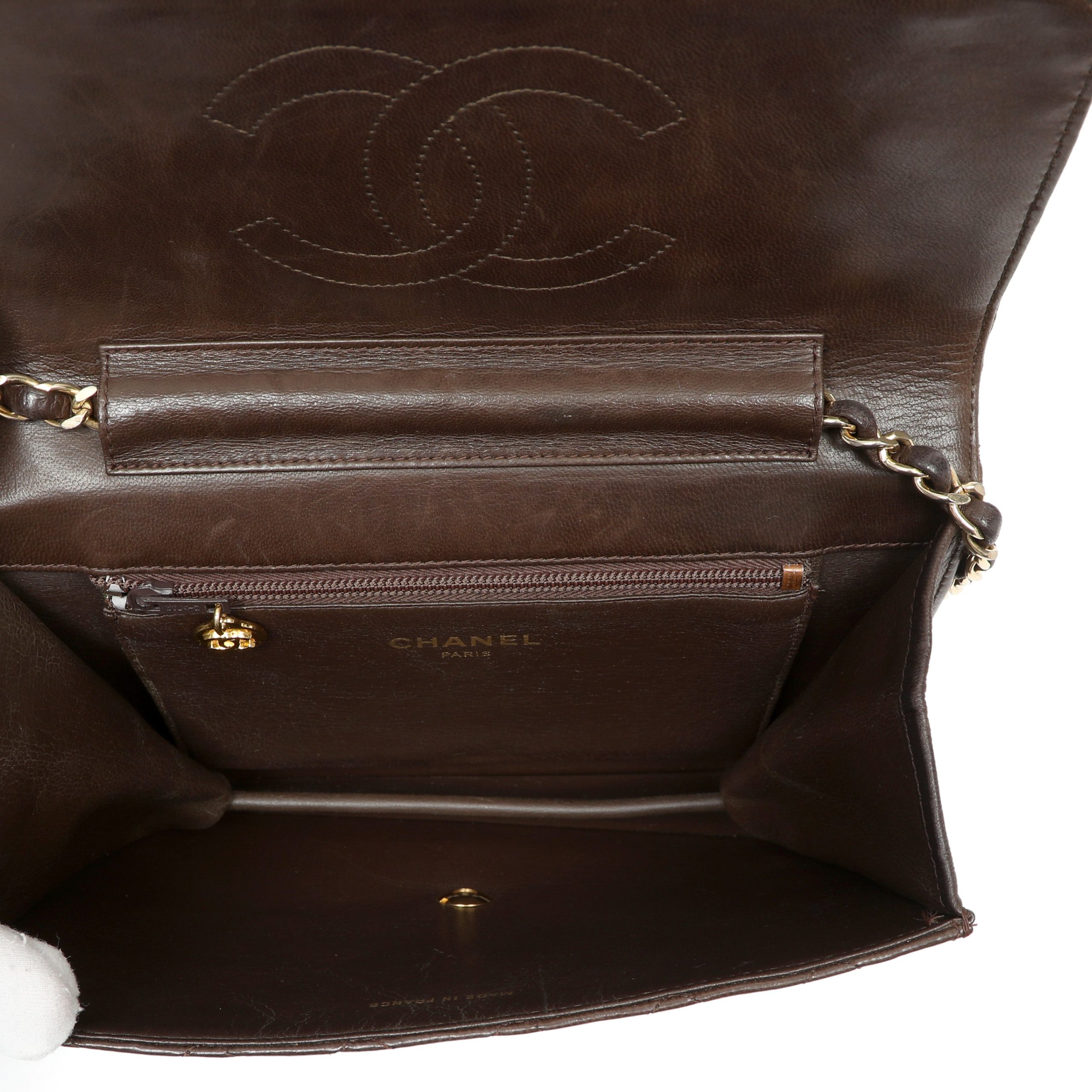 Chanel Timeless Quilted Lambskin Brown Leather w/Gold Hardware - 图片 11