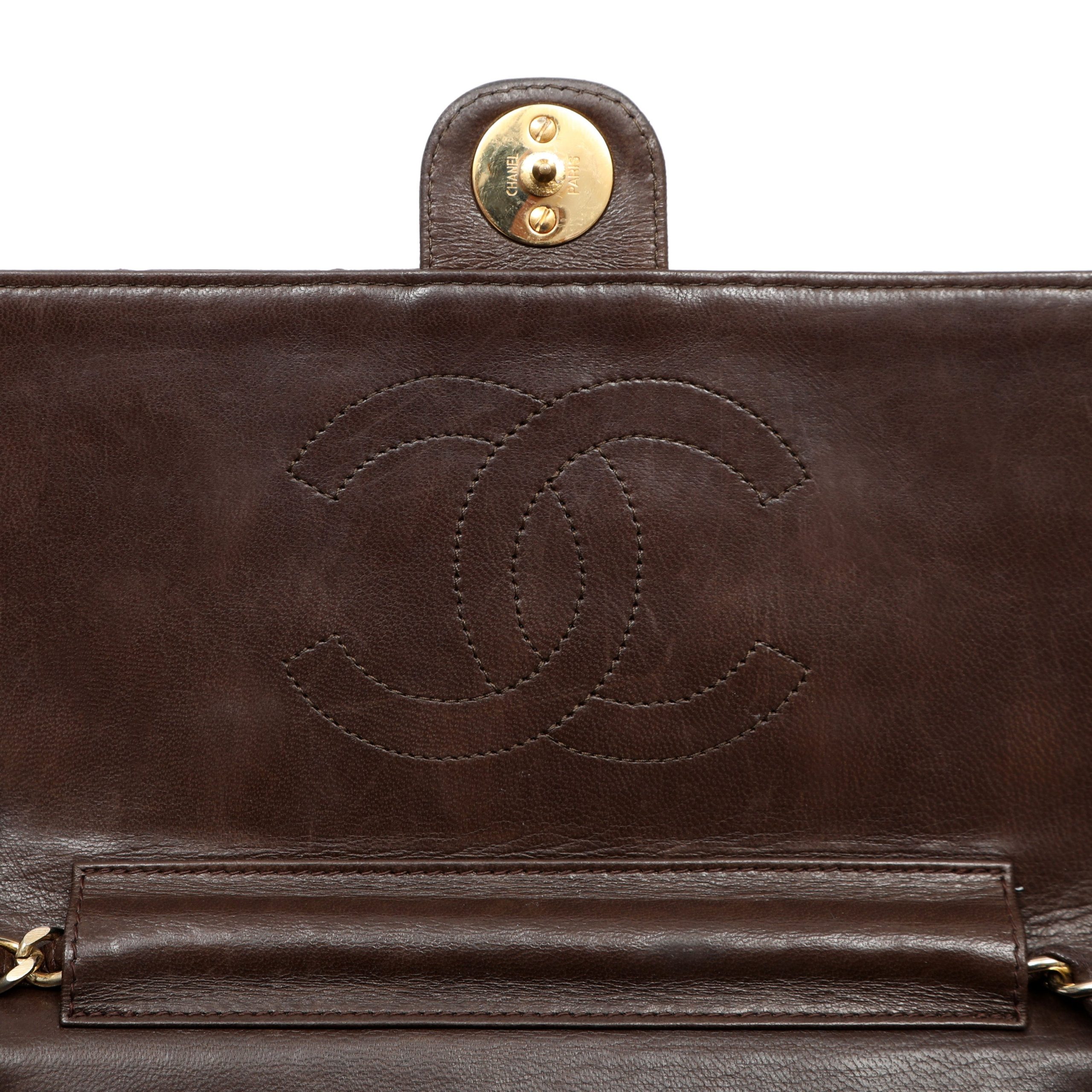 Chanel Timeless Quilted Lambskin Brown Leather w/Gold Hardware - 图片 8