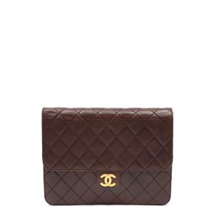 Chanel Timeless Quilted Lambskin Brown Leather w/Gold Hardware