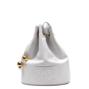 Chanel Vintage Drawstring Bucket Bag Caviar Leather w/Gold Hardware