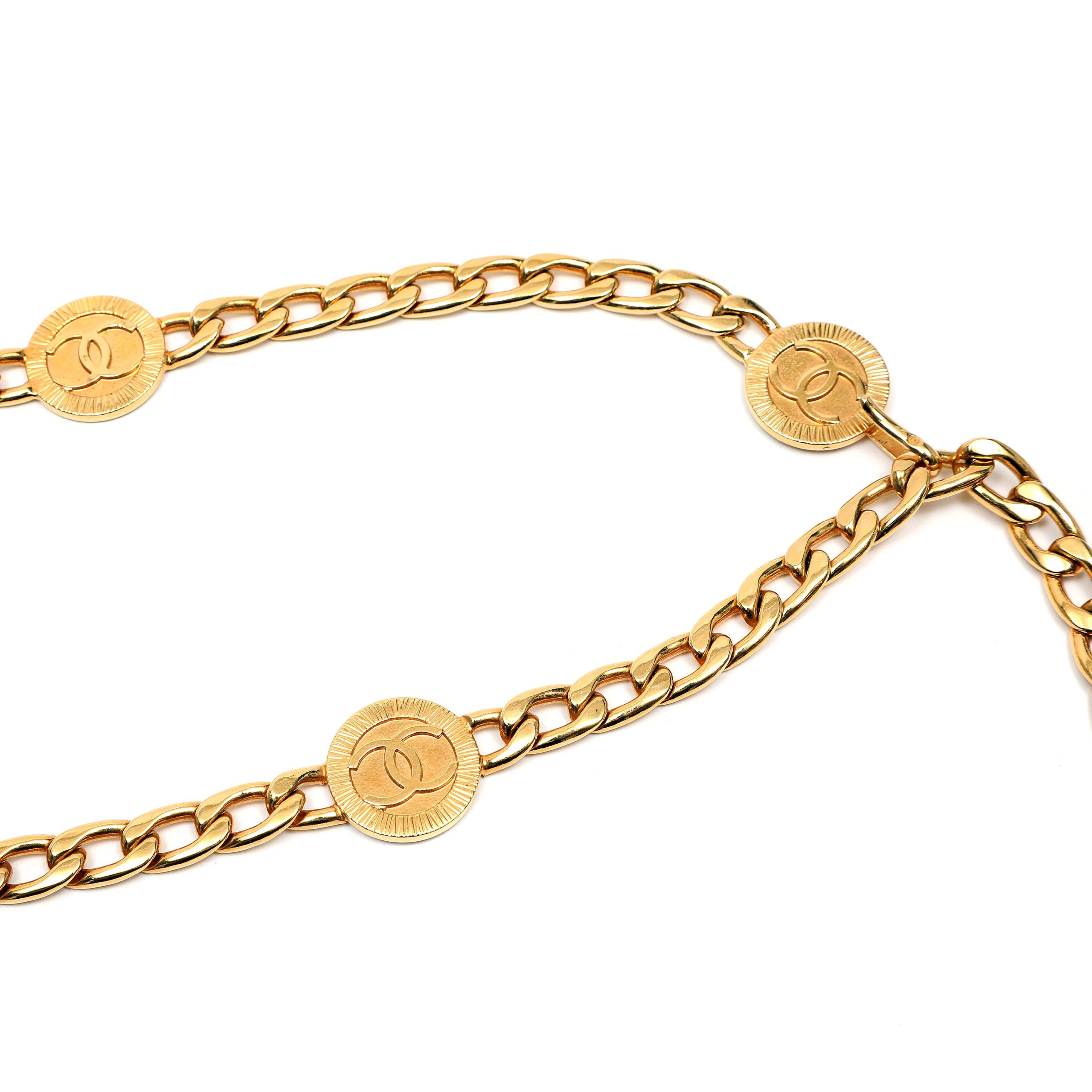 Chanel Vintage Gold Medallion Chain-Link Belt - 图片 3