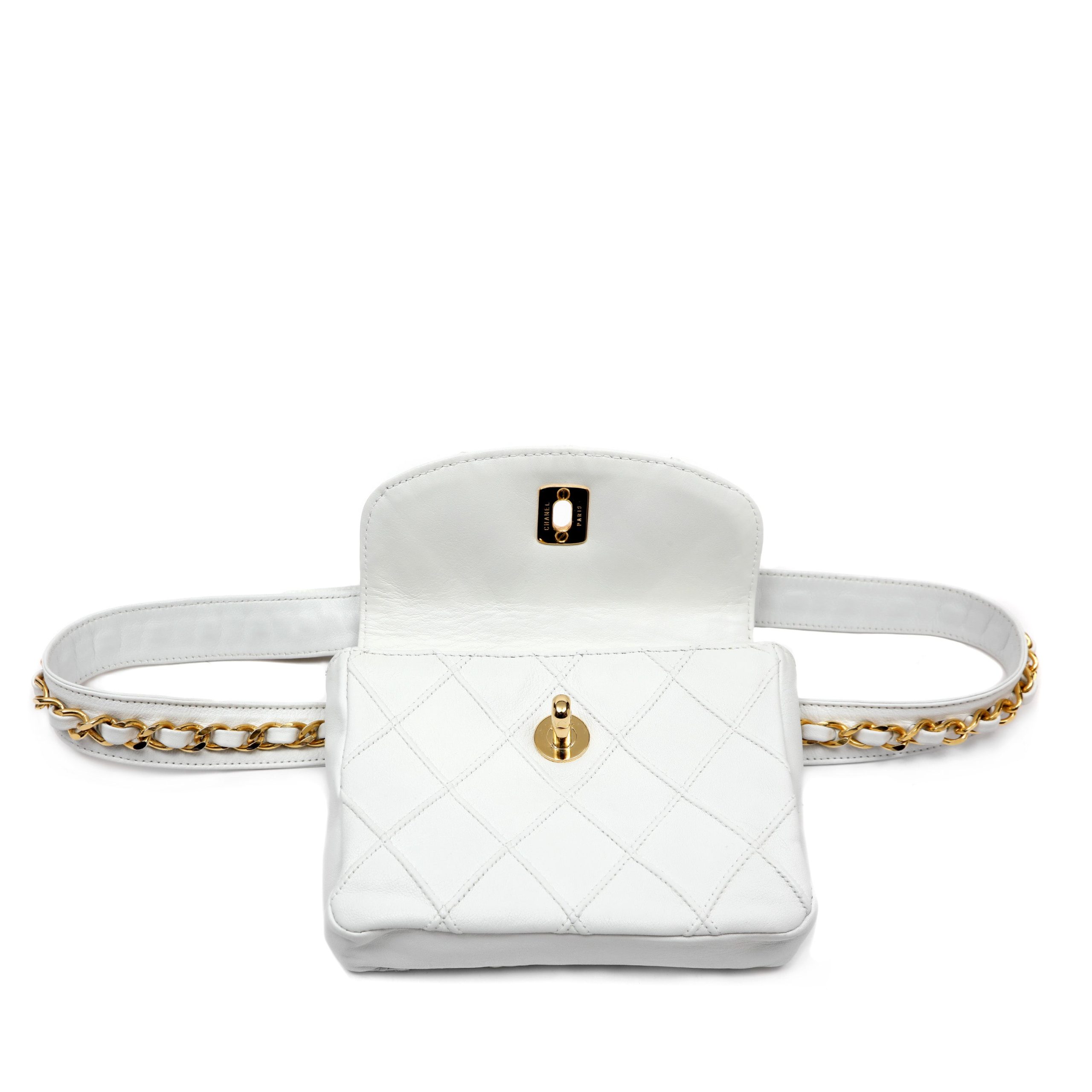Chanel Belt Bag White Quilted Lambskin w/Gold Hardware - 图片 5