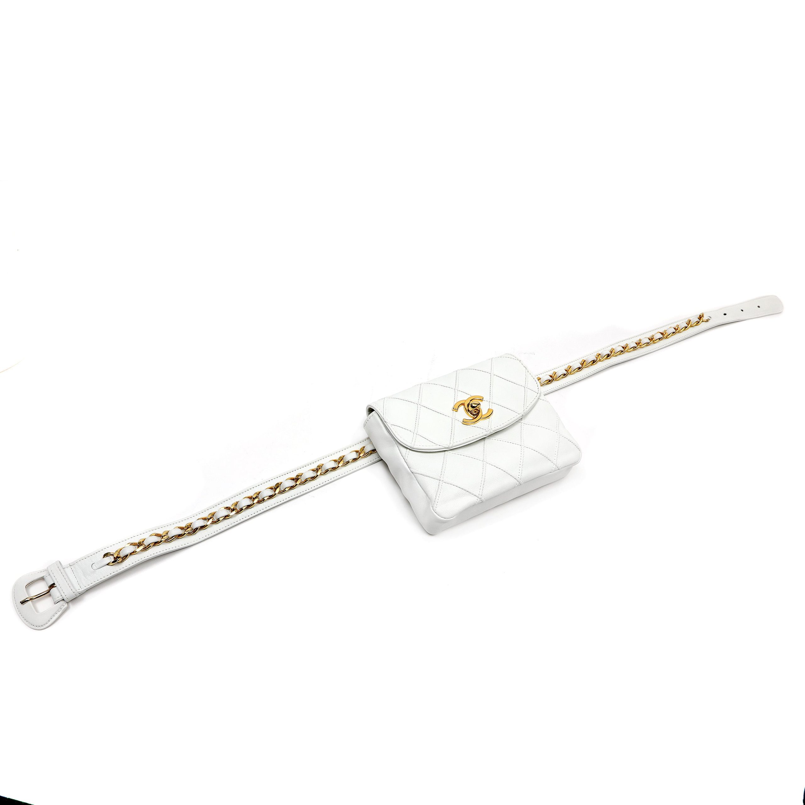 Chanel Belt Bag White Quilted Lambskin w/Gold Hardware - 图片 2