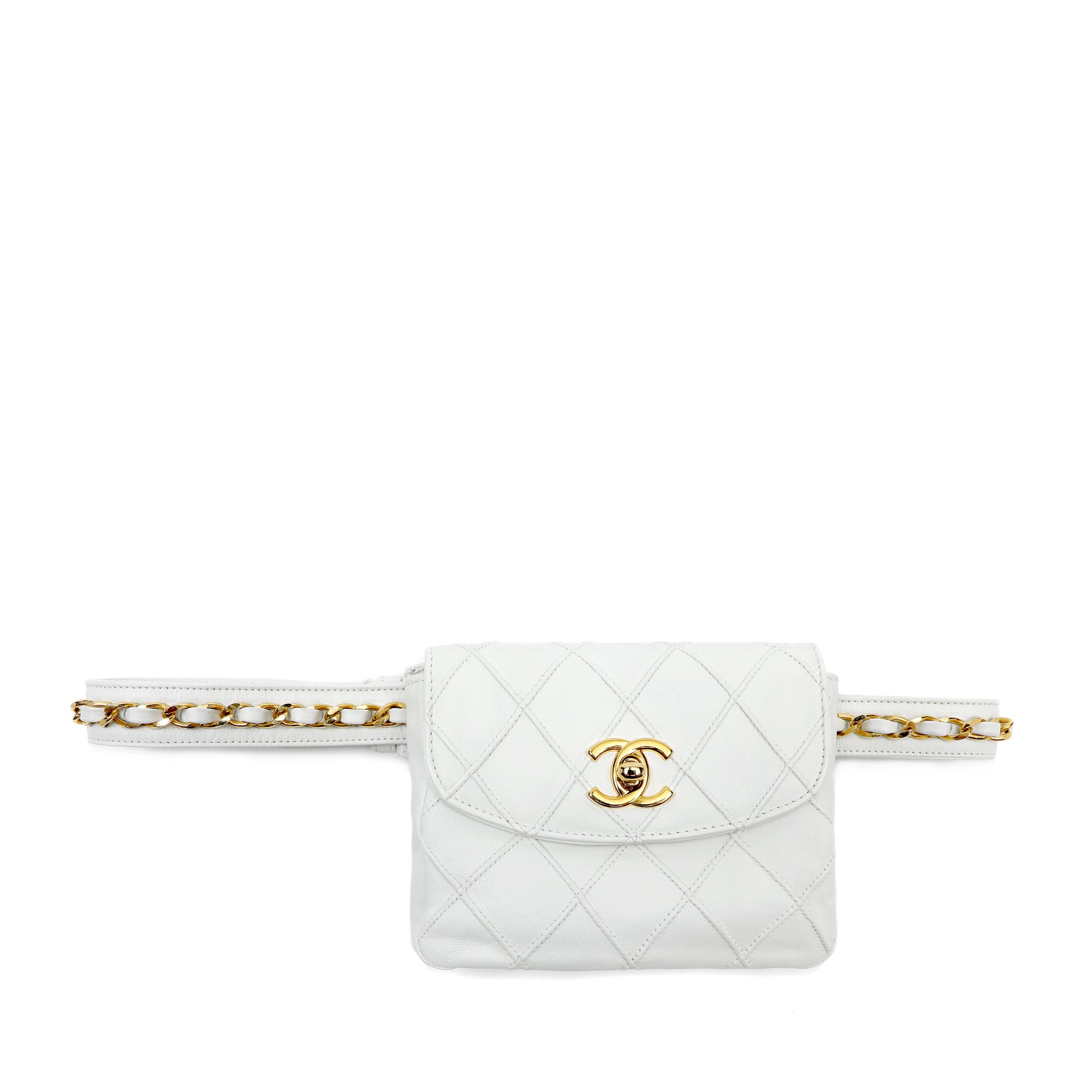 Chanel Belt Bag White Quilted Lambskin w/Gold Hardware - 图片 3