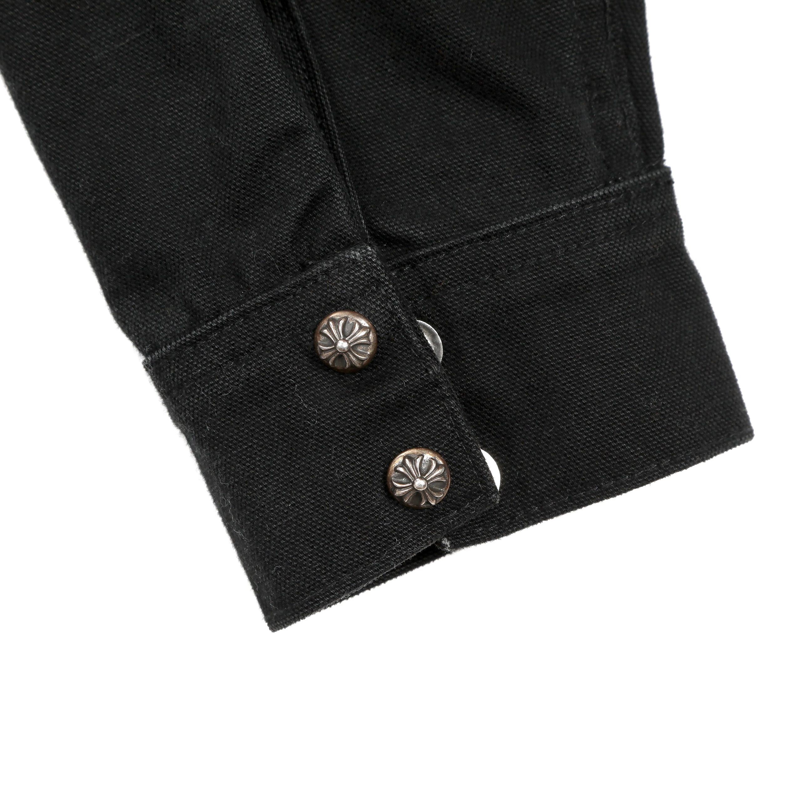 Chrome Hearts Black Denim Button Snap Shirt (Large) - 图片 2
