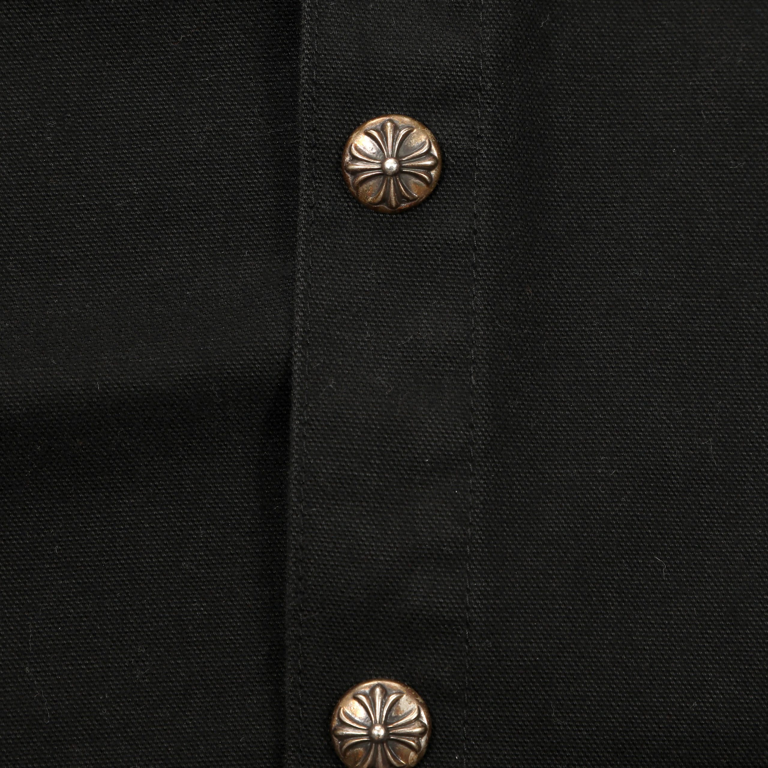 Chrome Hearts Black Denim Button Snap Shirt (Large) - 图片 3