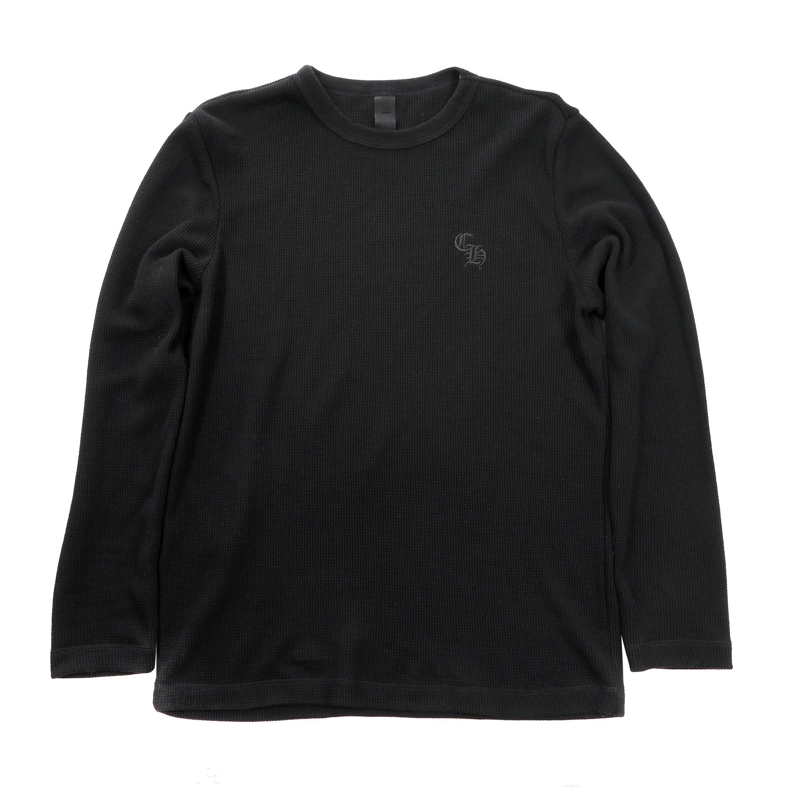 Chrome Heart CH Logo Waffle Long Sleeve Black (Medium)