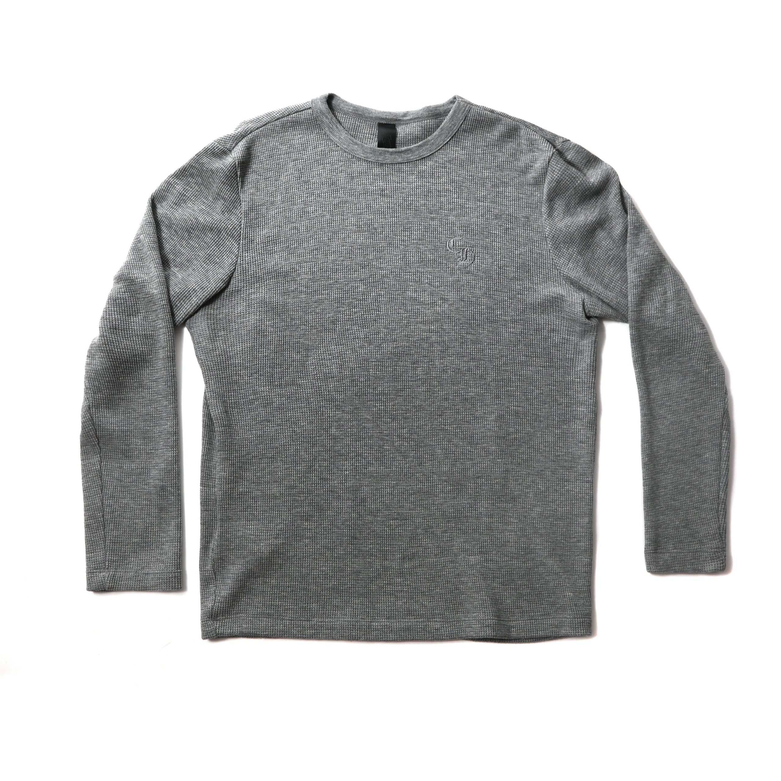 Chrome Hearts Grey Wool Long Sleeve Waffle Shirt (Medium)