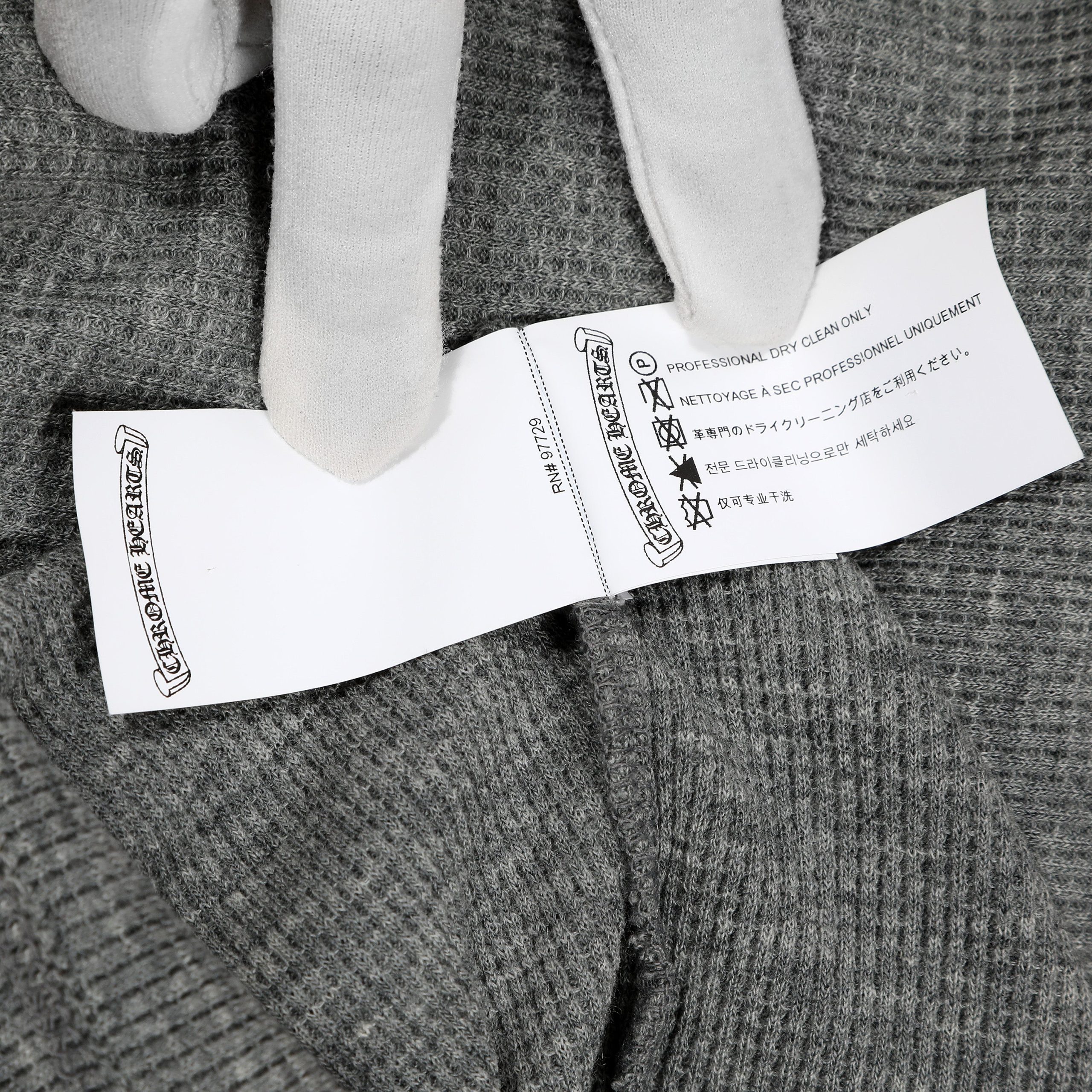 Chrome Hearts Grey Wool Long Sleeve Waffle Shirt (Medium) - 图片 8