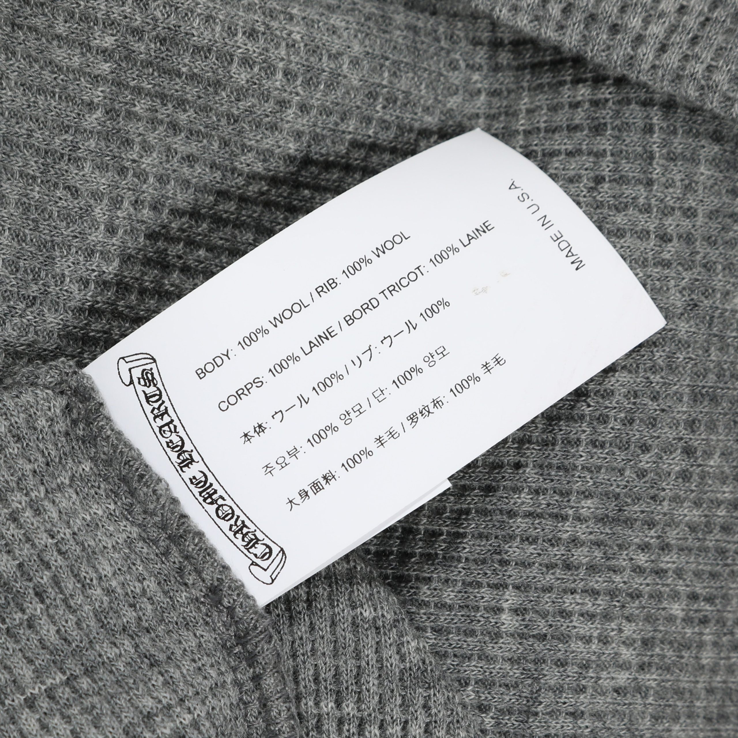 Chrome Hearts Grey Wool Long Sleeve Waffle Shirt (Medium) - 图片 9