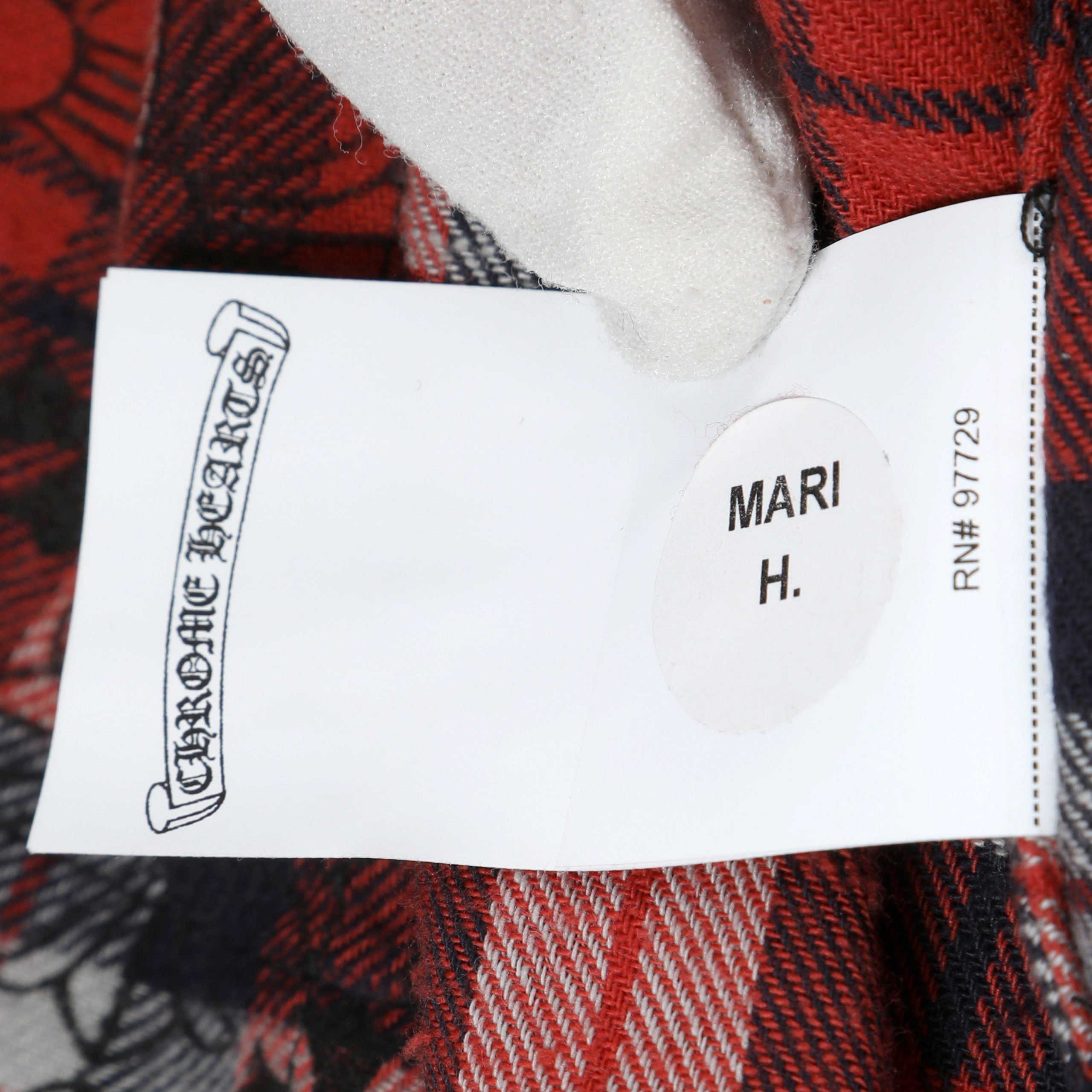 Chrome Hearts Red Plaid Lose Ends Flannel Shirt (Medium) - 图片 11