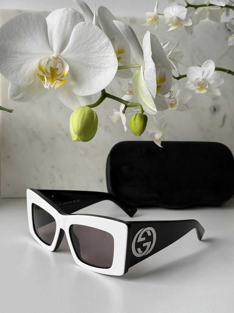 Gucci GG1842S White Duotone Cat Eye Sunglasses - 图片 3