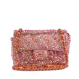 Chanel Mini Single Flap Classic w/Swarovski Pearls