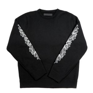 Chrome Hearts Cashmere Black Floral Sweater (Large)