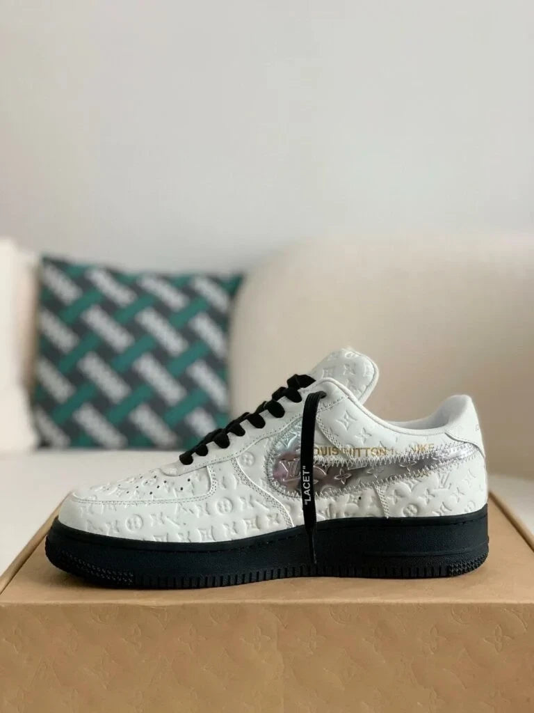 Louis Vuitton x Nike Air Force 1 Low White Black Silver - 图片 10