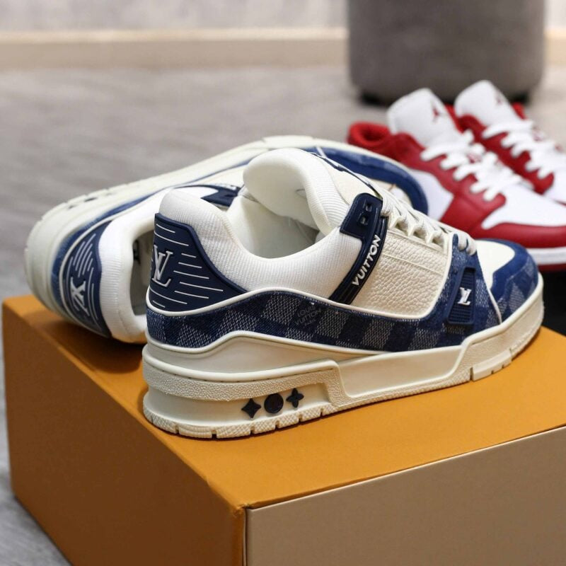 Louis Vuitton LV Trainer Sneaker Damier Denim Blue - 图片 11