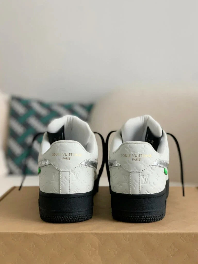 Louis Vuitton x Nike Air Force 1 Low White Black Silver - 图片 11