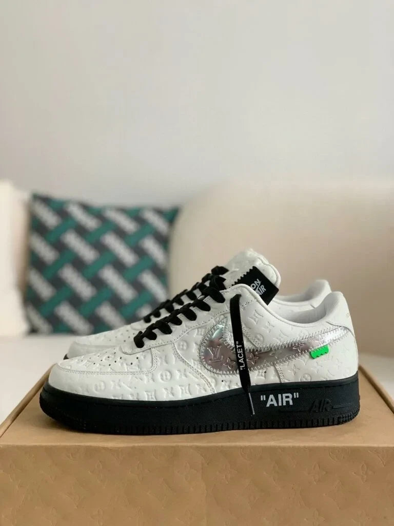 Louis Vuitton x Nike Air Force 1 Low White Black Silver - 图片 13