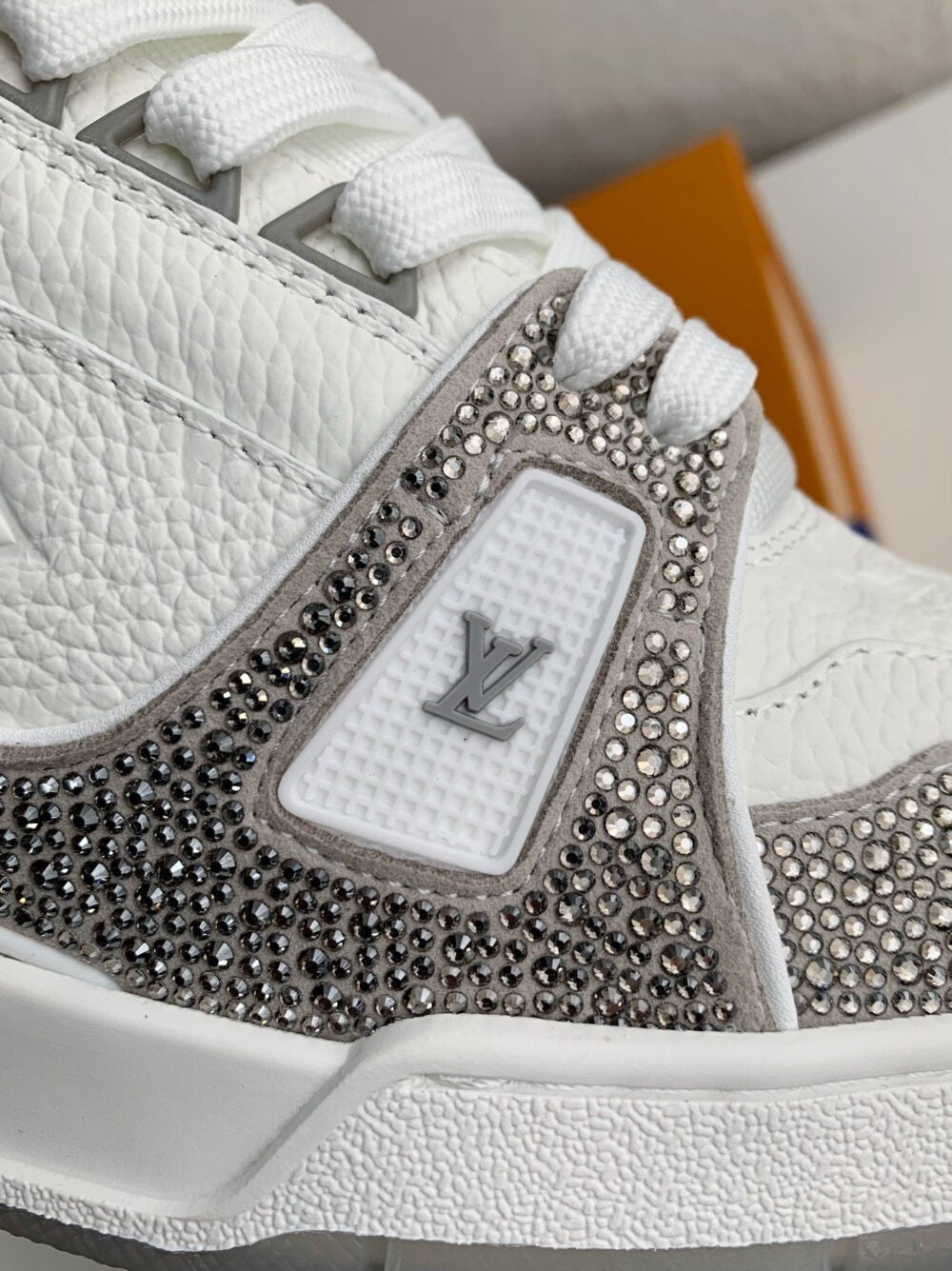 Louis Vuitton LV Trainer Sneaker Denim Monogram Grey Diamond - 图片 13