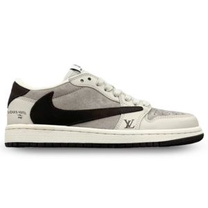 Louis Vuitton x Nike Air Jordan 1 Low Shadow Grey Suede (Custom)