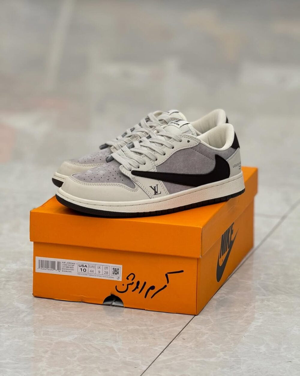 Louis Vuitton x Nike Air Jordan 1 Low Shadow Grey Suede (Custom) - 图片 2