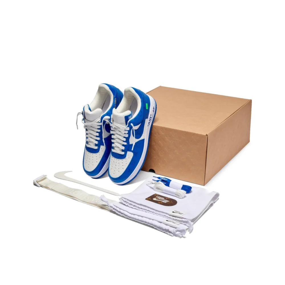 Louis Vuitton x Nike Air Force 1 Low By Virgil Abloh White/Blue - 图片 10