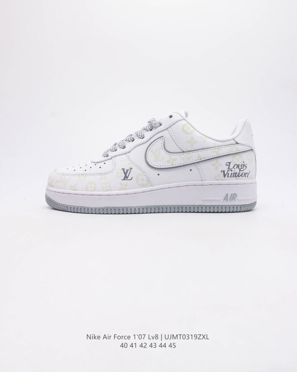 Louis Vuitton x Nike Air Force 1 Monogram Grey Frost Edition (Custom) - 图片 2