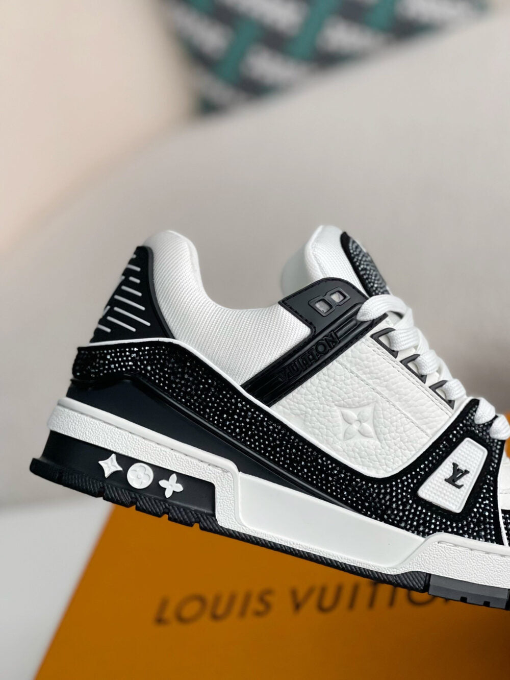 Louis Vuitton LV Trainer Sneaker Denim Monogram Black Diamond - 图片 10