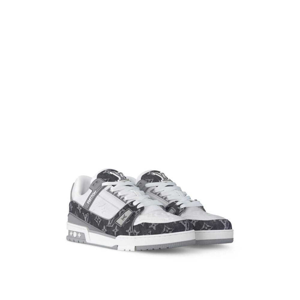 Louis Vuitton LV Trainer Sneaker Denim Monogram Grey - 图片 3