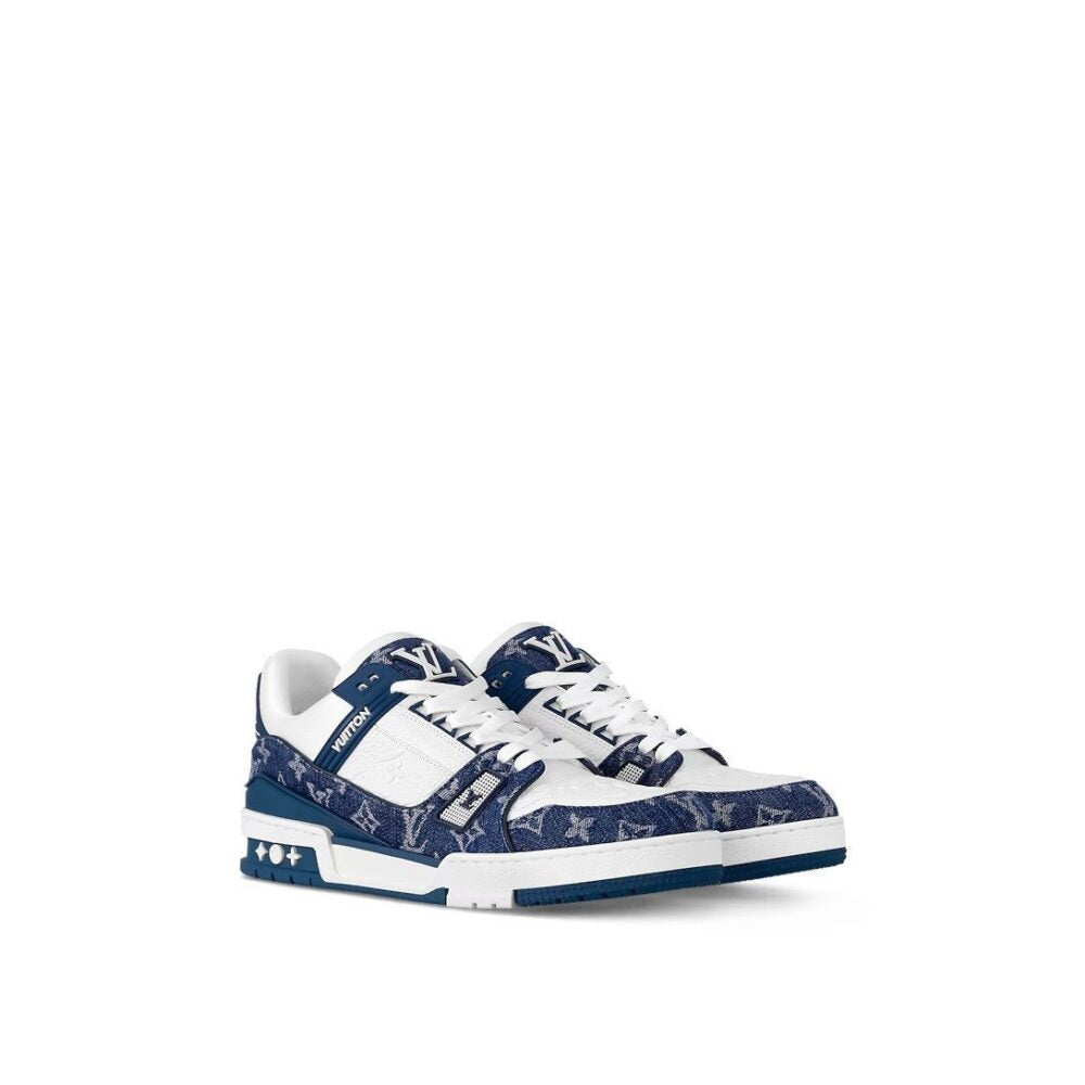 Louis Vuitton LV Trainer Sneaker Denim Monogram Blue - 图片 3