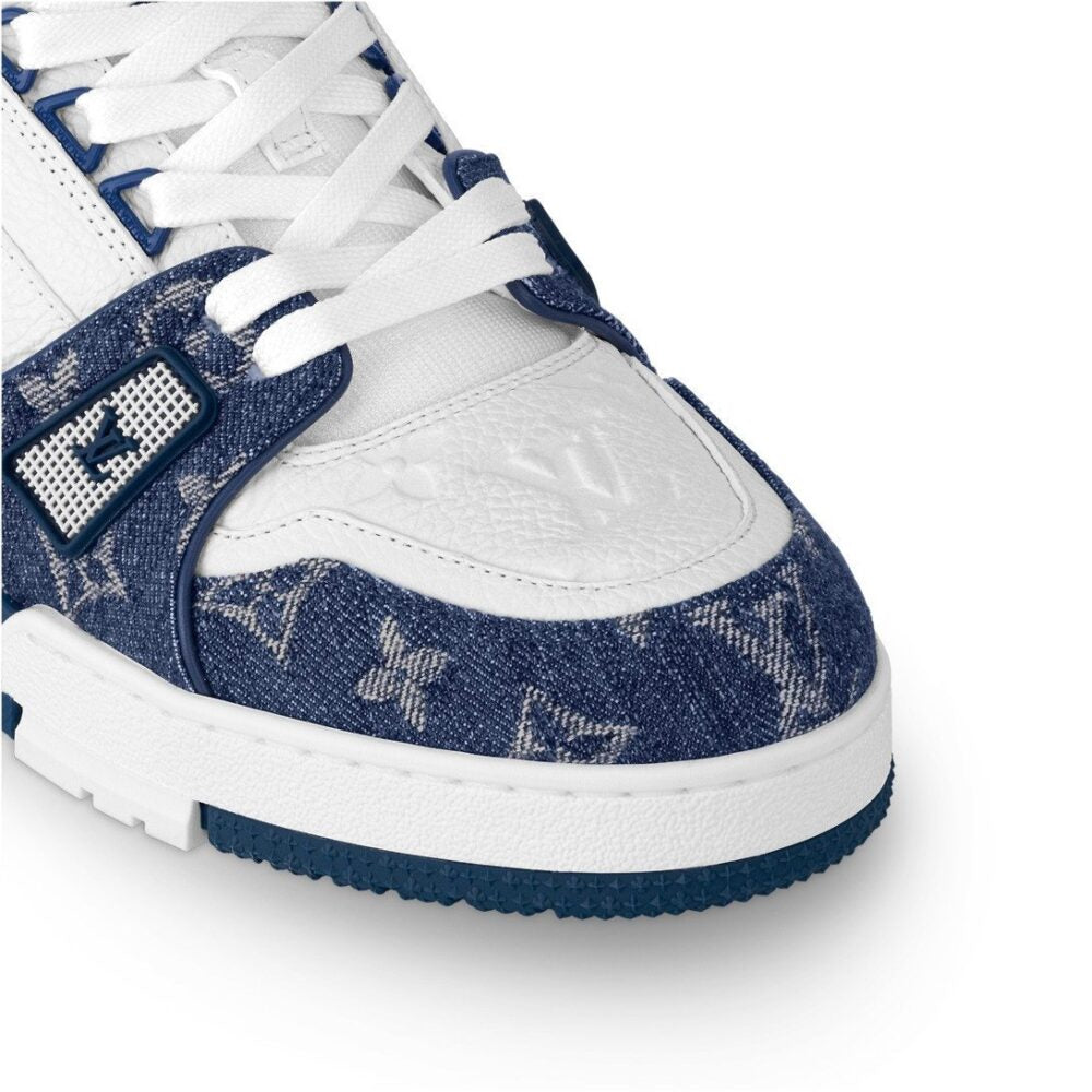 Louis Vuitton LV Trainer Sneaker Denim Monogram Blue - 图片 4