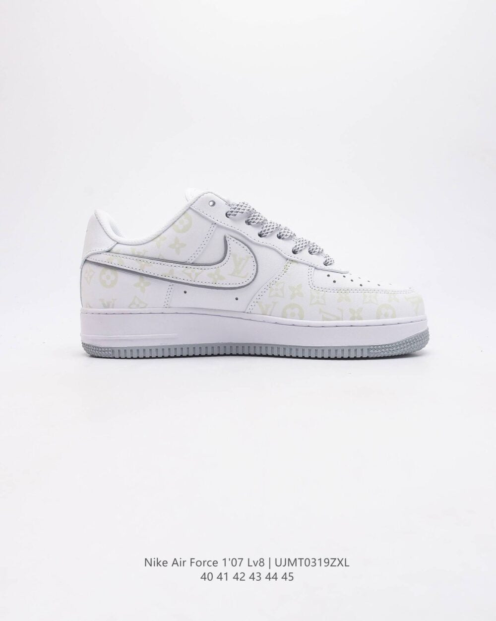 Louis Vuitton x Nike Air Force 1 Monogram Grey Frost Edition (Custom) - 图片 4