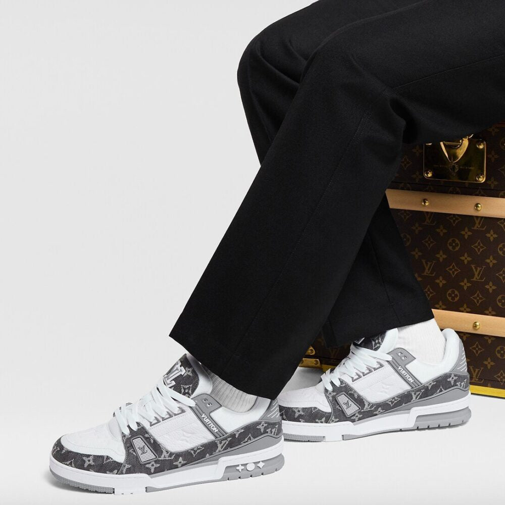 Louis Vuitton LV Trainer Sneaker Denim Monogram Grey - 图片 4