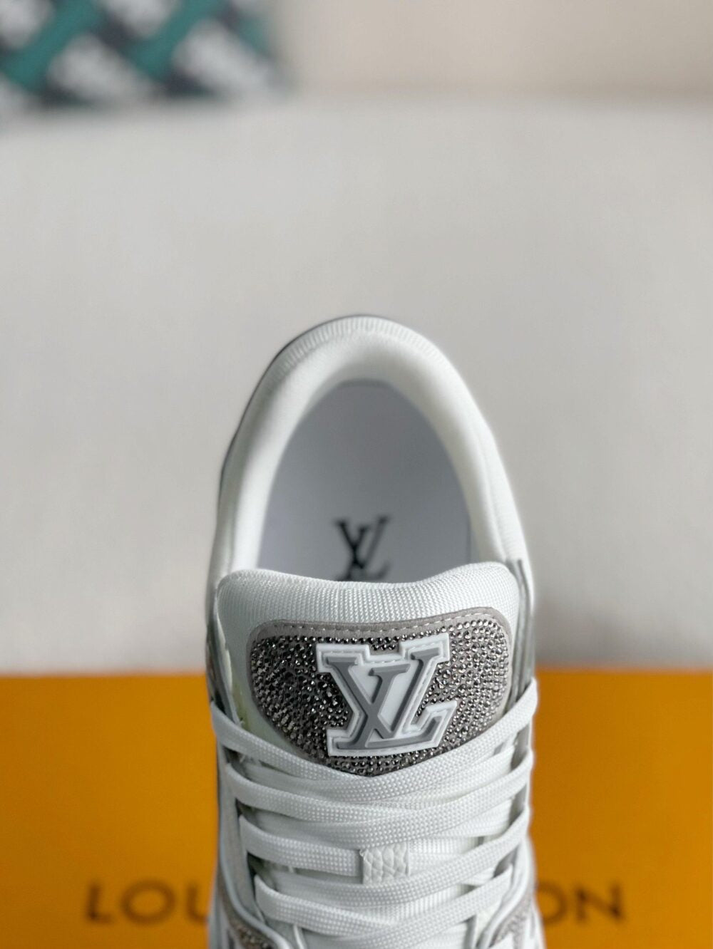 Louis Vuitton LV Trainer Sneaker Denim Monogram Grey Diamond - 图片 5