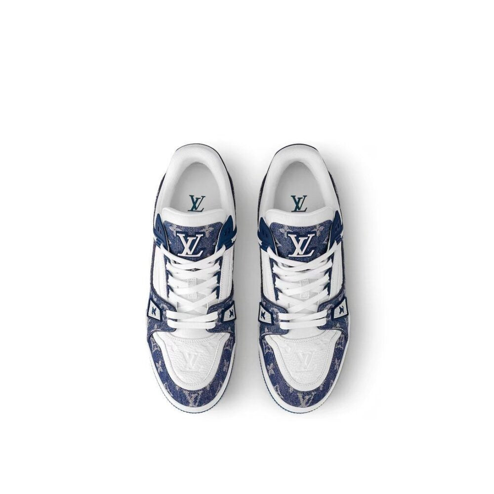 Louis Vuitton LV Trainer Sneaker Denim Monogram Blue - 图片 6