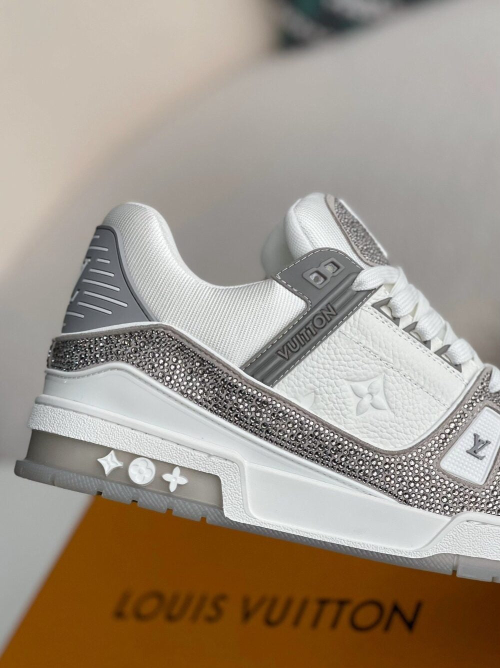 Louis Vuitton LV Trainer Sneaker Denim Monogram Grey Diamond - 图片 6