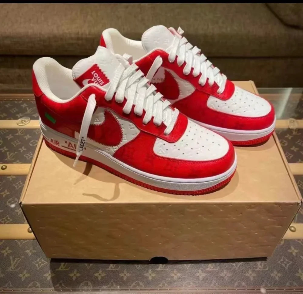 Louis Vuitton x Nike Air Force 1 Low By Virgil Abloh White/Red - 图片 6