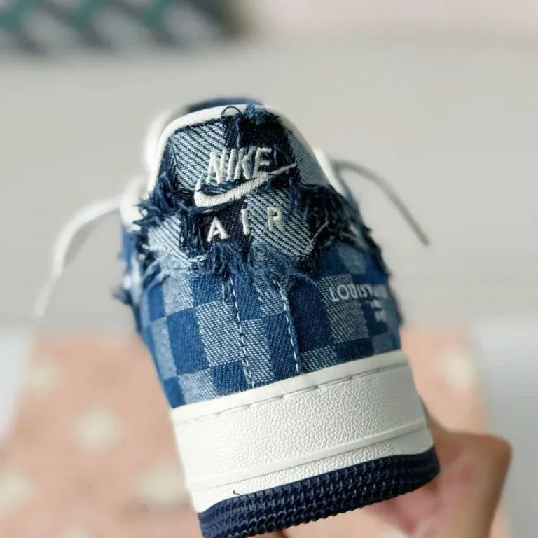 Louis Vuitton x Nike Air Force 1 Low Blue Damier Denim - 图片 7