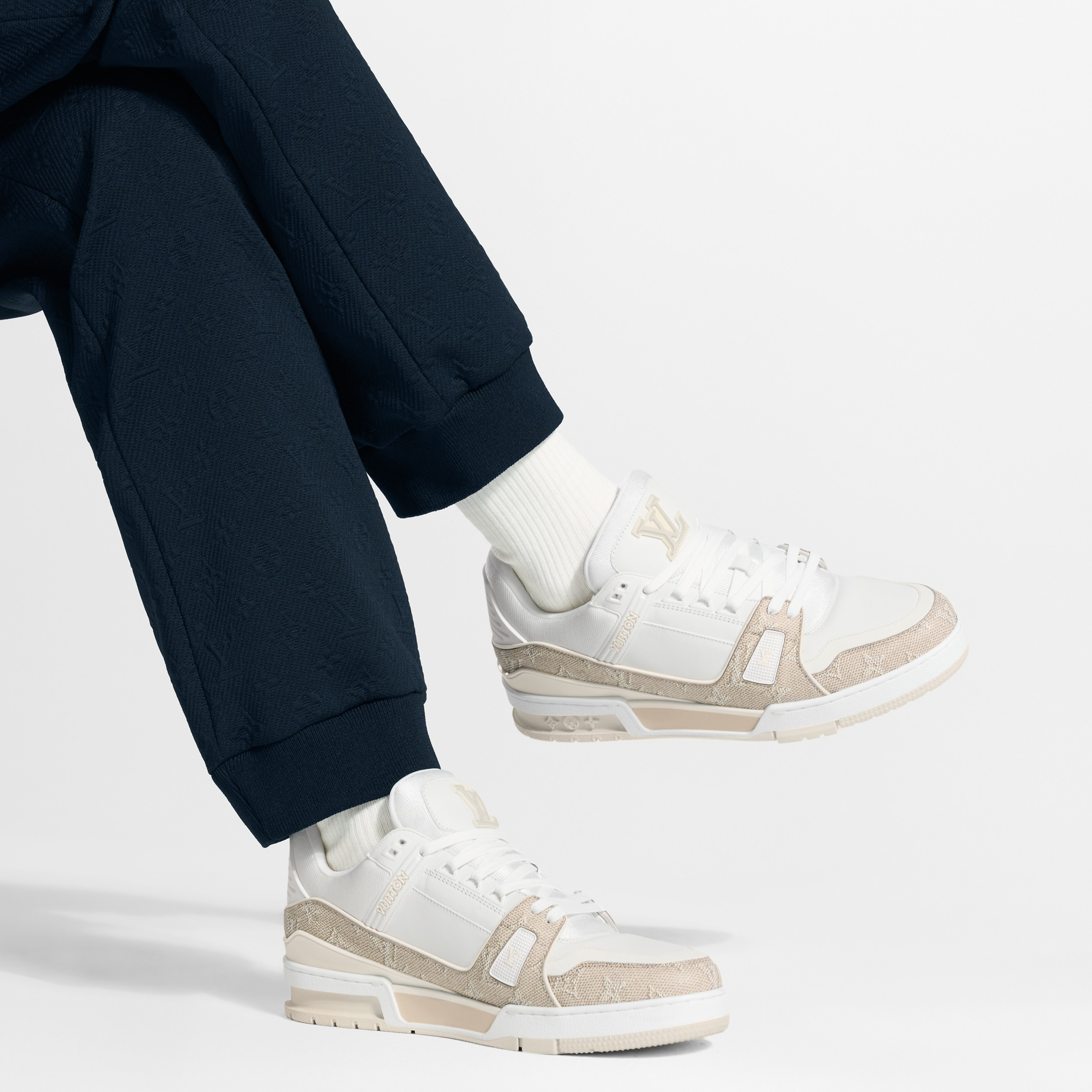 Louis Vuitton LV Trainer Beige Monogram Leather Sneaker - 图片 8