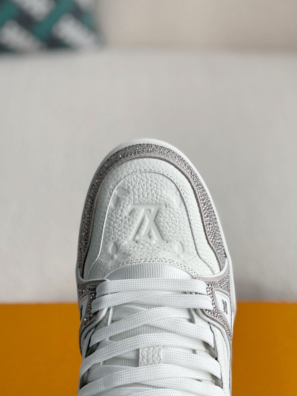 Louis Vuitton LV Trainer Sneaker Denim Monogram Grey Diamond - 图片 7
