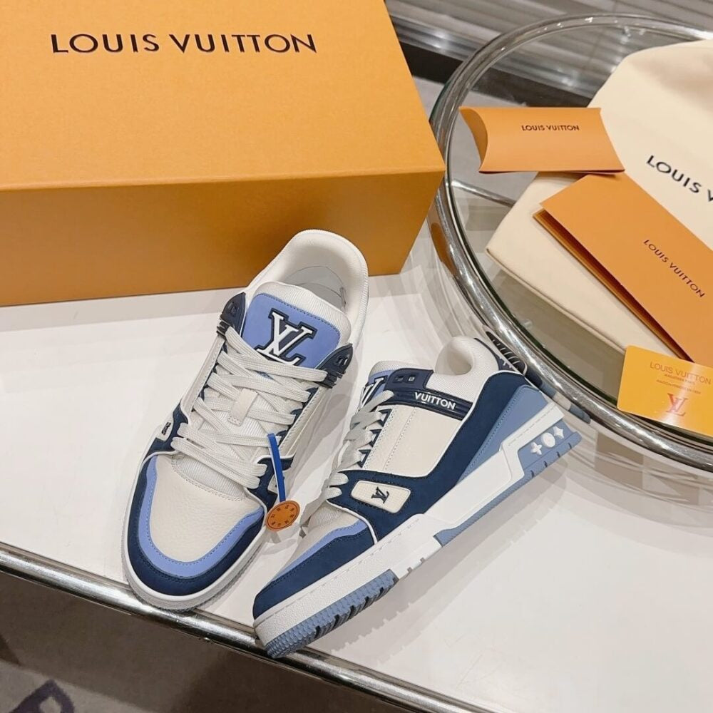 Louis Vuitton LV Trainer Blue Beige - 图片 7