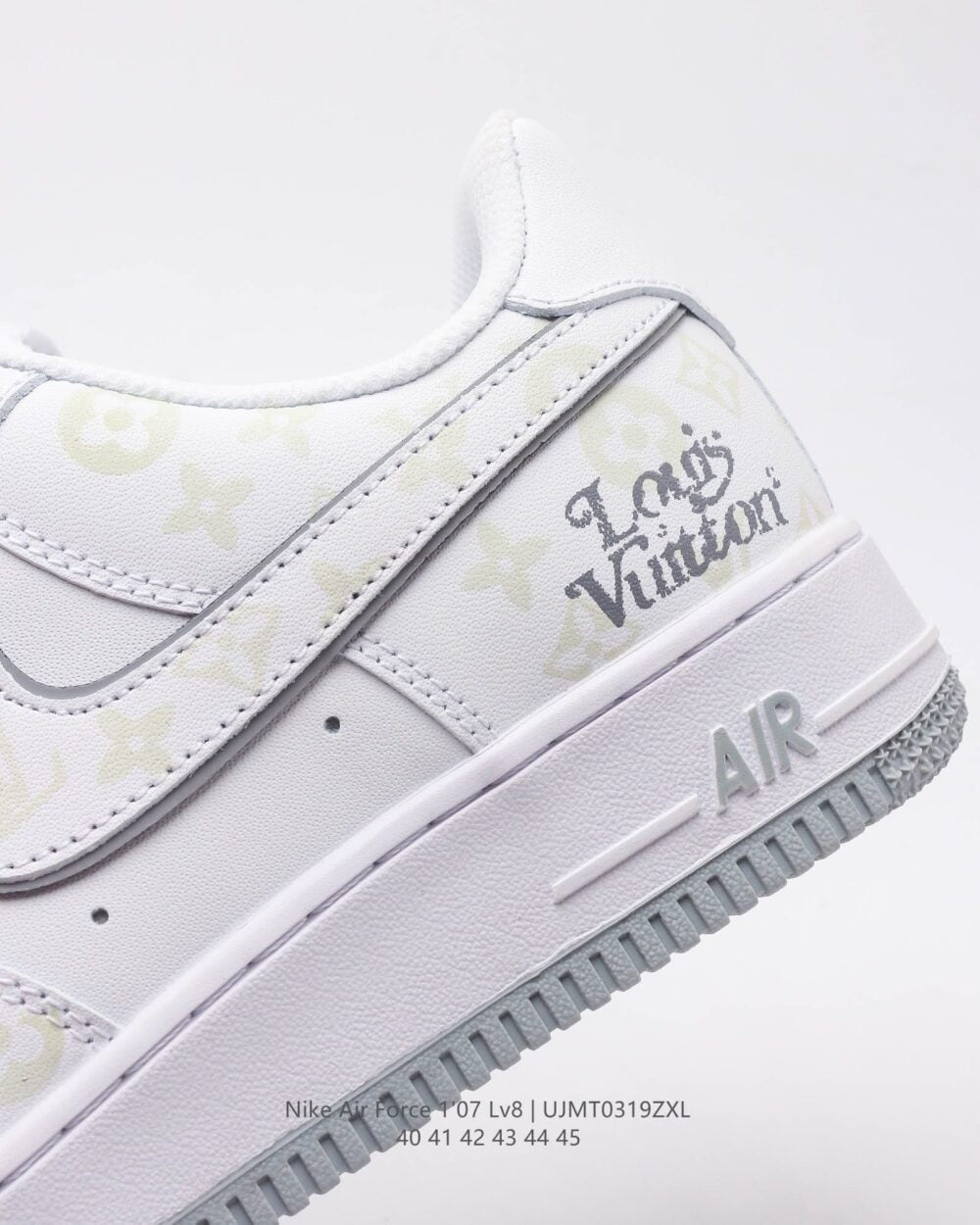 Louis Vuitton x Nike Air Force 1 Monogram Grey Frost Edition (Custom) - 图片 7