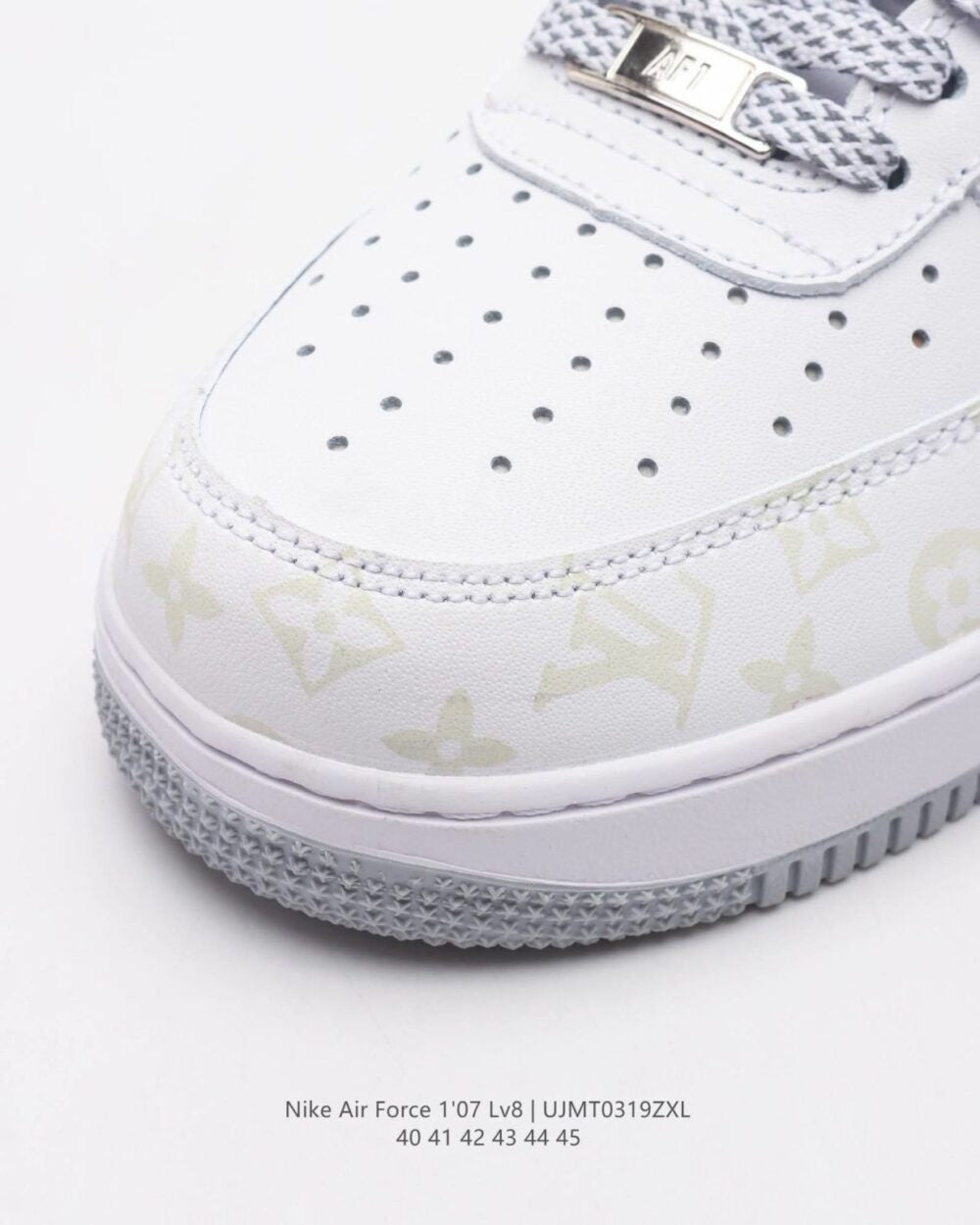 Louis Vuitton x Nike Air Force 1 Monogram Grey Frost Edition (Custom) - 图片 8
