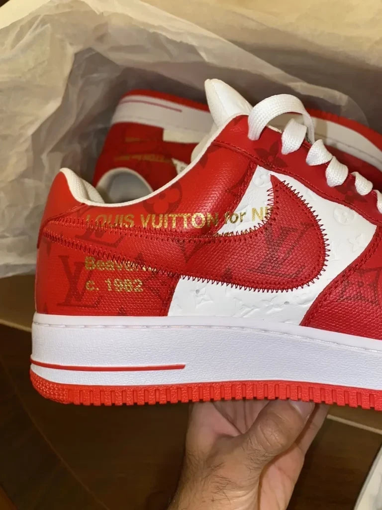 Louis Vuitton x Nike Air Force 1 Low By Virgil Abloh White/Red - 图片 8