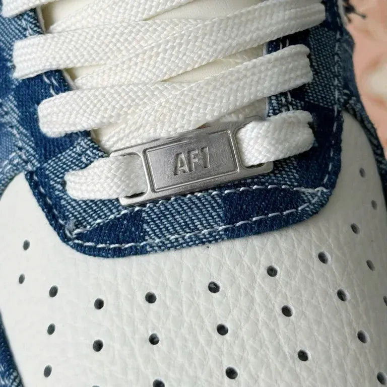 Louis Vuitton x Nike Air Force 1 Low Blue Damier Denim - 图片 8